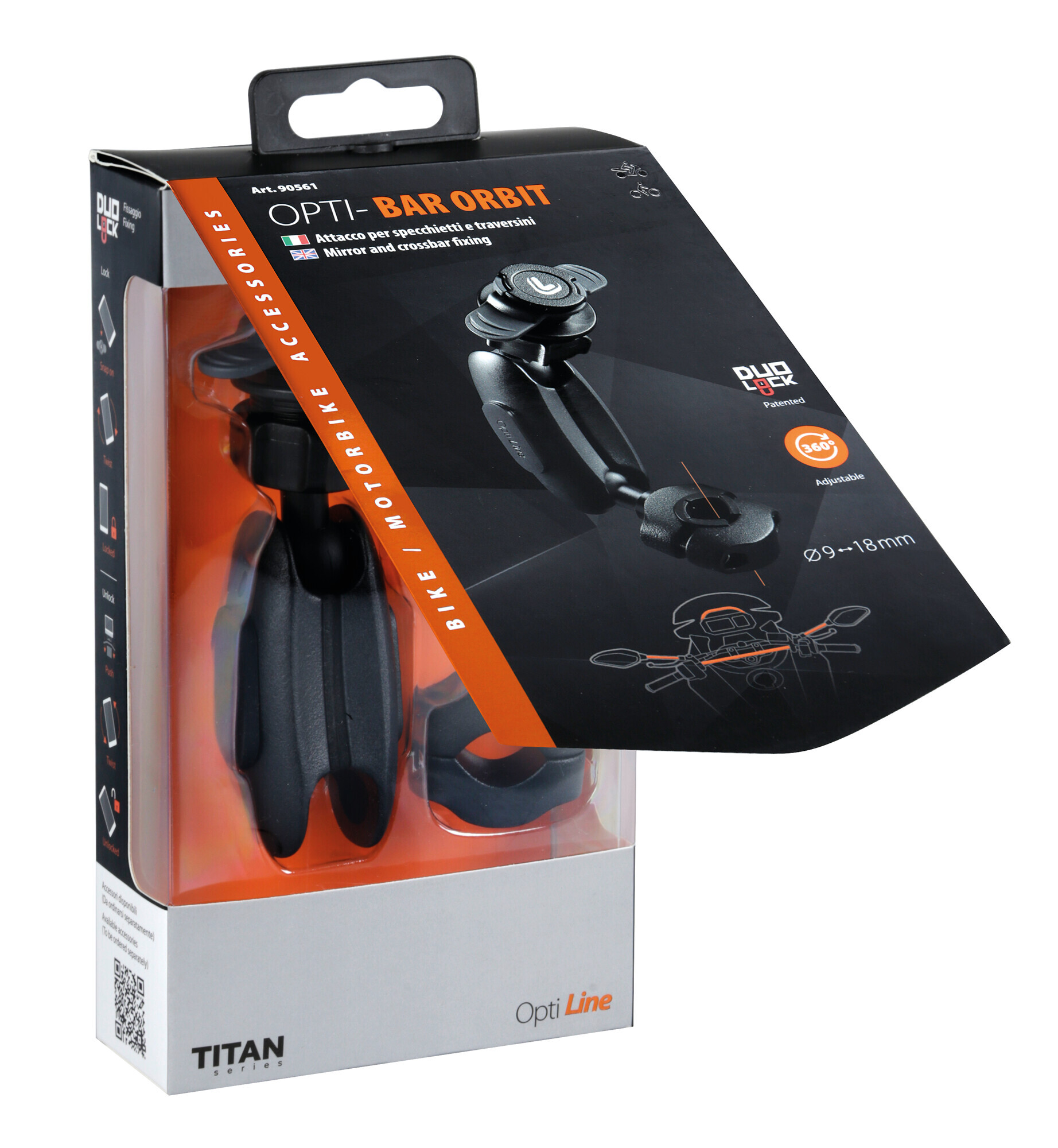 Titan Bar Orbit, supporto a braccio snodato con attacco per specchietti e traversini - immagine 7