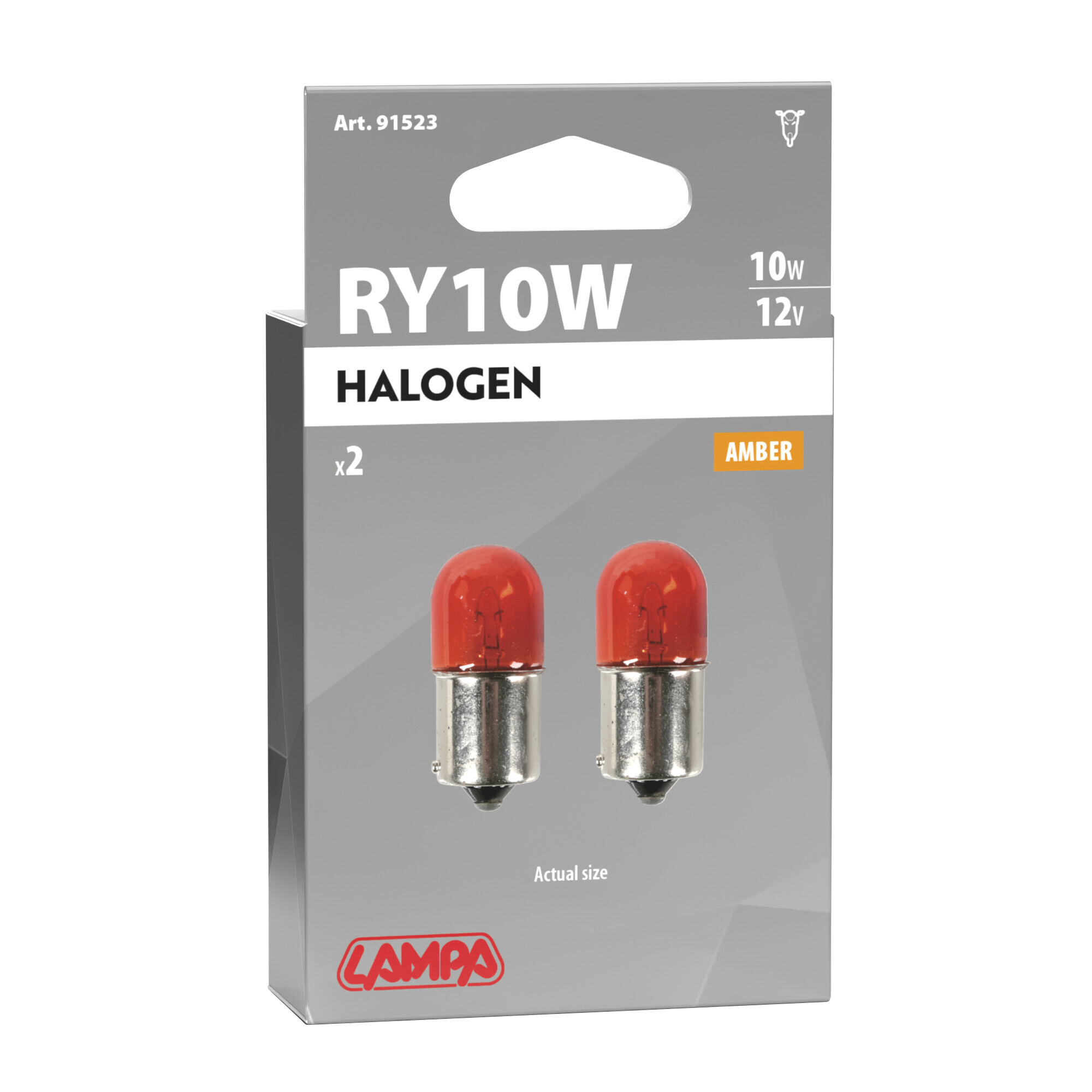 12V Lampada sferica - RY10W - 10W - BAU15s - 2 pz - Scatola - Arancio - immagine 2