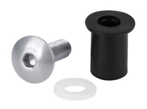 Screen Fit-Kits, kit dadi gommati con viti e rondelle (5 MA) - 10 pz - Argento