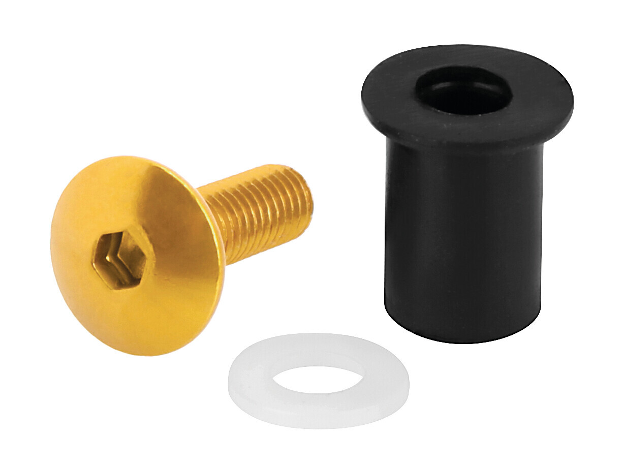 Screen Fit-Kits, kit dadi gommati con viti e rondelle (5 MA) - 10 pz - Oro 1 Screen Fit-Kits, kit dadi gommati con viti e rondelle (5 MA) - 10 pz - Oro