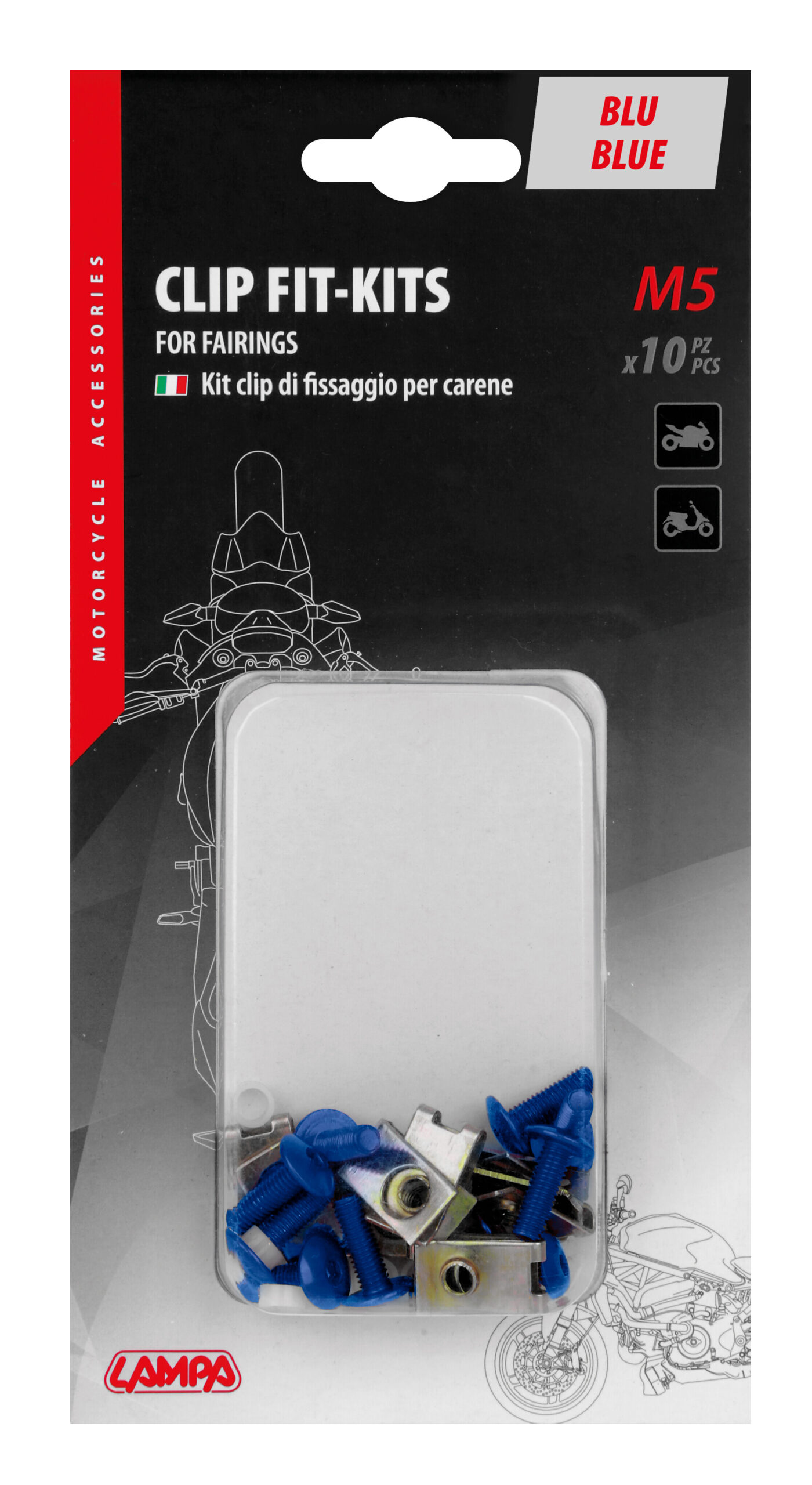 Clip Fit-Kits, kit clip di fissaggio per carene (5 MA) - 10 pz - Blu - immagine 3