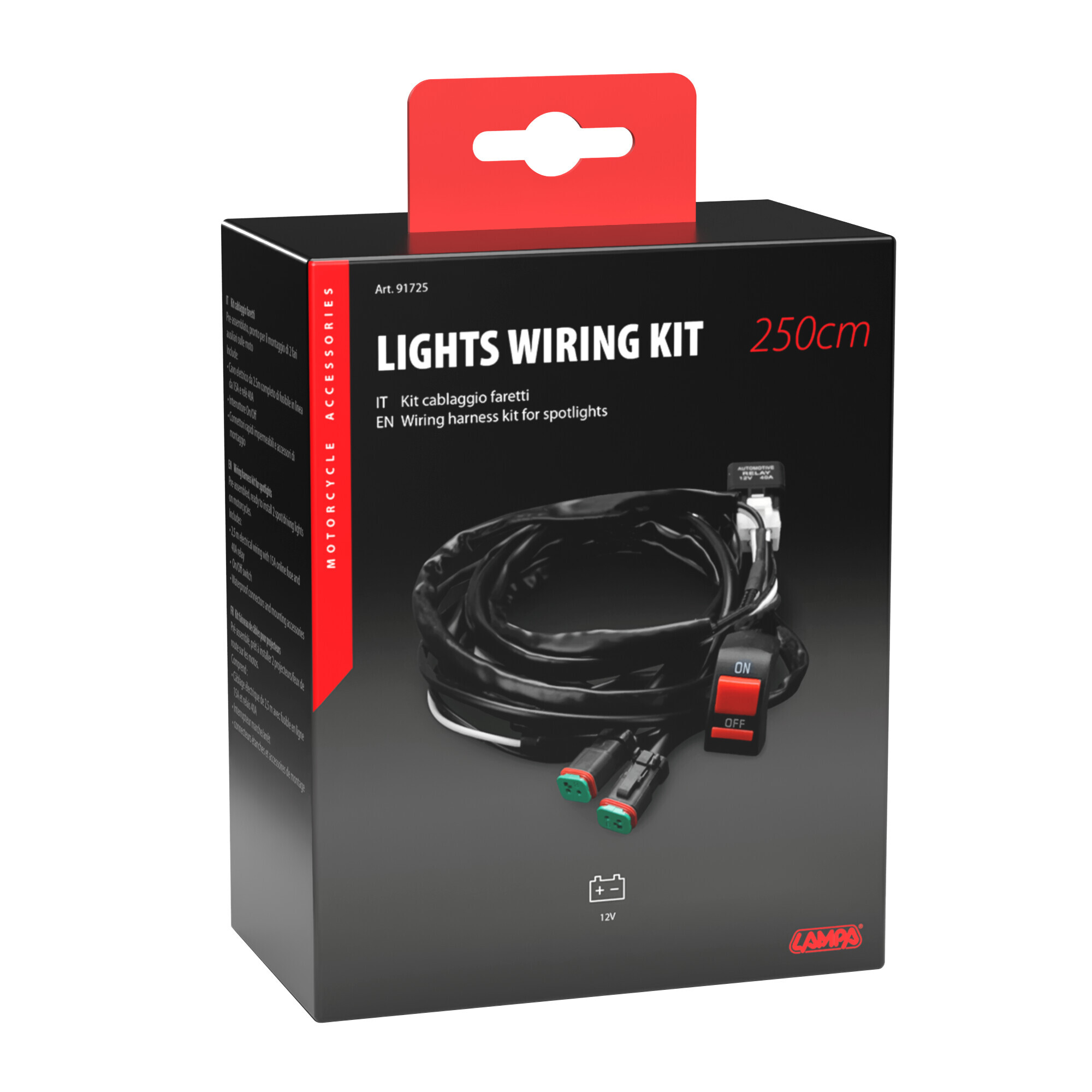 Light Wiring Kit, kit cablaggio faretti per moto, 12V - immagine 7