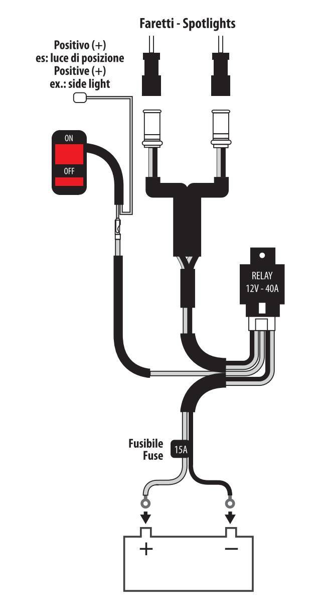 Light Wiring Kit, kit cablaggio faretti per moto, 12V - immagine 8