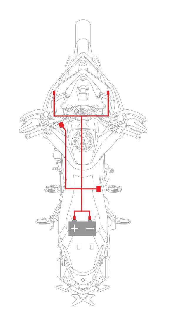 Light Wiring Kit, kit cablaggio faretti per moto, 12V - immagine 9