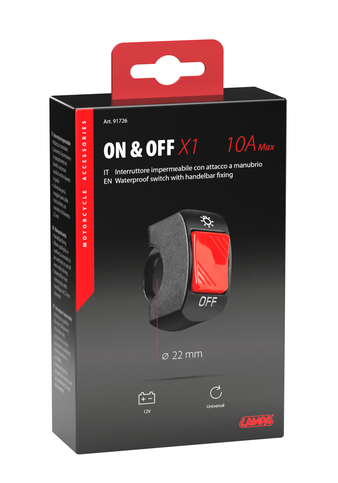 On & Off X1, interruttore universale - 12V - 10A max - immagine 3