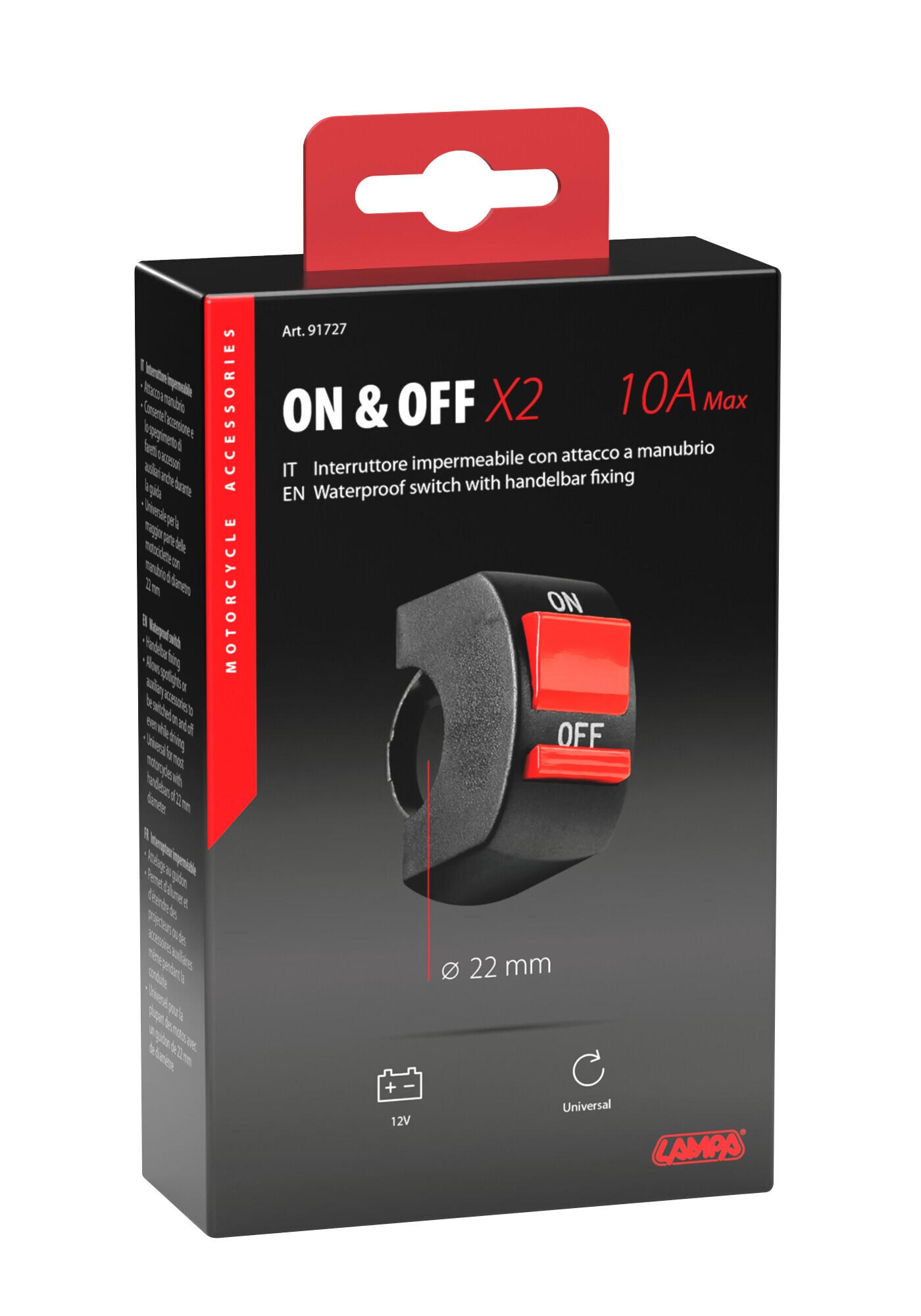 On & Off X2, interruttore universale - 12V - 10A max - immagine 3