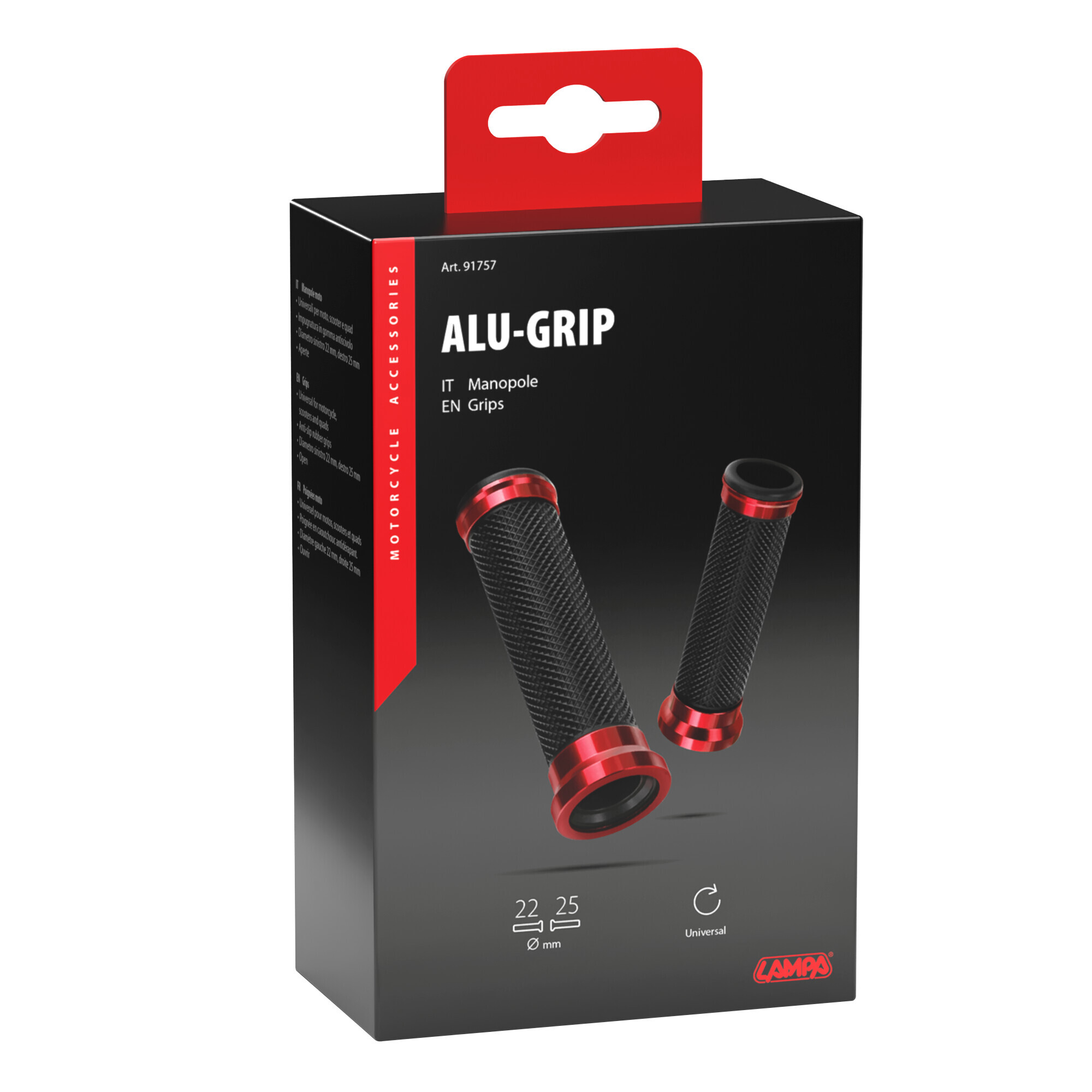 Alu-Grip, manopole universali - Rosso - immagine 2