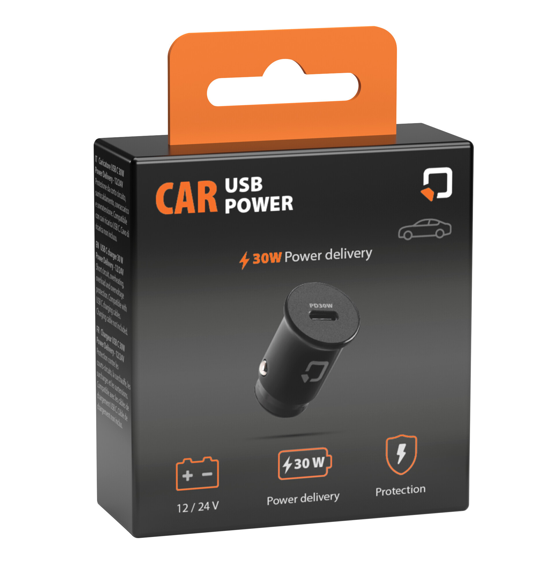 Car Usb Power, caricabatteria 1 porta Usb C - PD - 30W - 12/24V - immagine 3