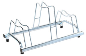 Rastrelliera portabici a 3 posti, ingressi ruota 6 cm, compatibile con freni a disco