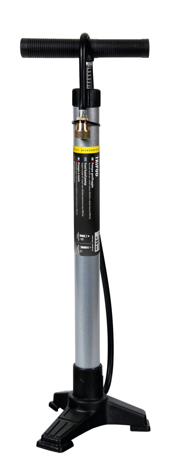Pompa gonfiaggio tre-piedi in acciaio - H 440 mm - Ø 35 mm