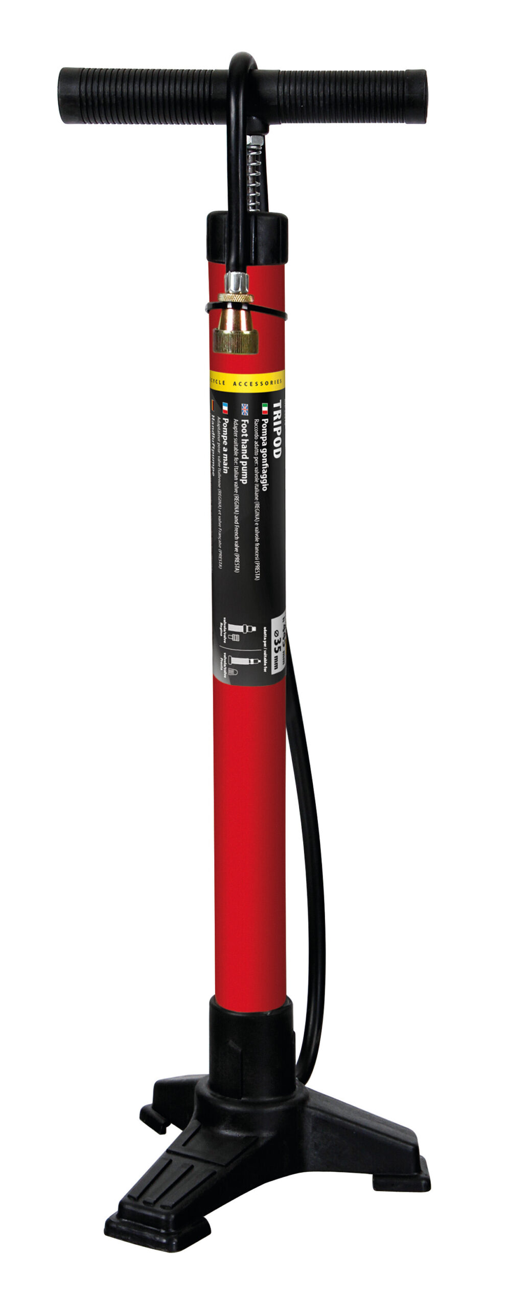 Pompa gonfiaggio tre-piedi in acciaio - H 440 mm - Ø 35 mm - immagine 3