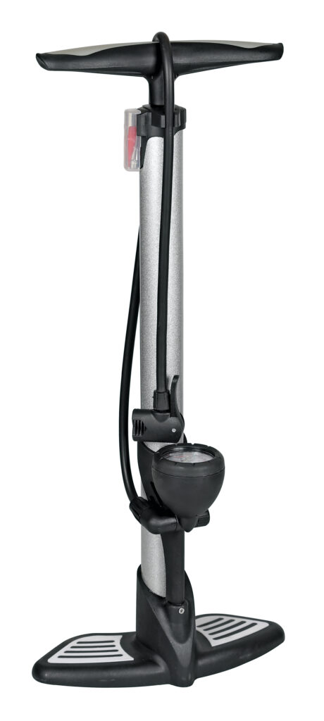 Air-Pro 1, pompa in acciaio con manometro - H 590 mm - Ø 38 mm