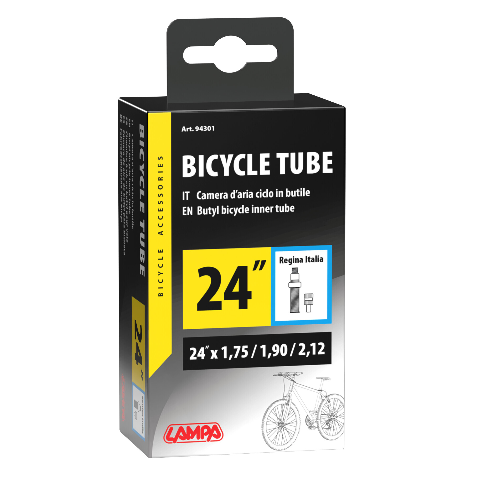 Camera aria in butile - Valvola Italia - 24 x 1,75/1,90/2,12 - immagine 2