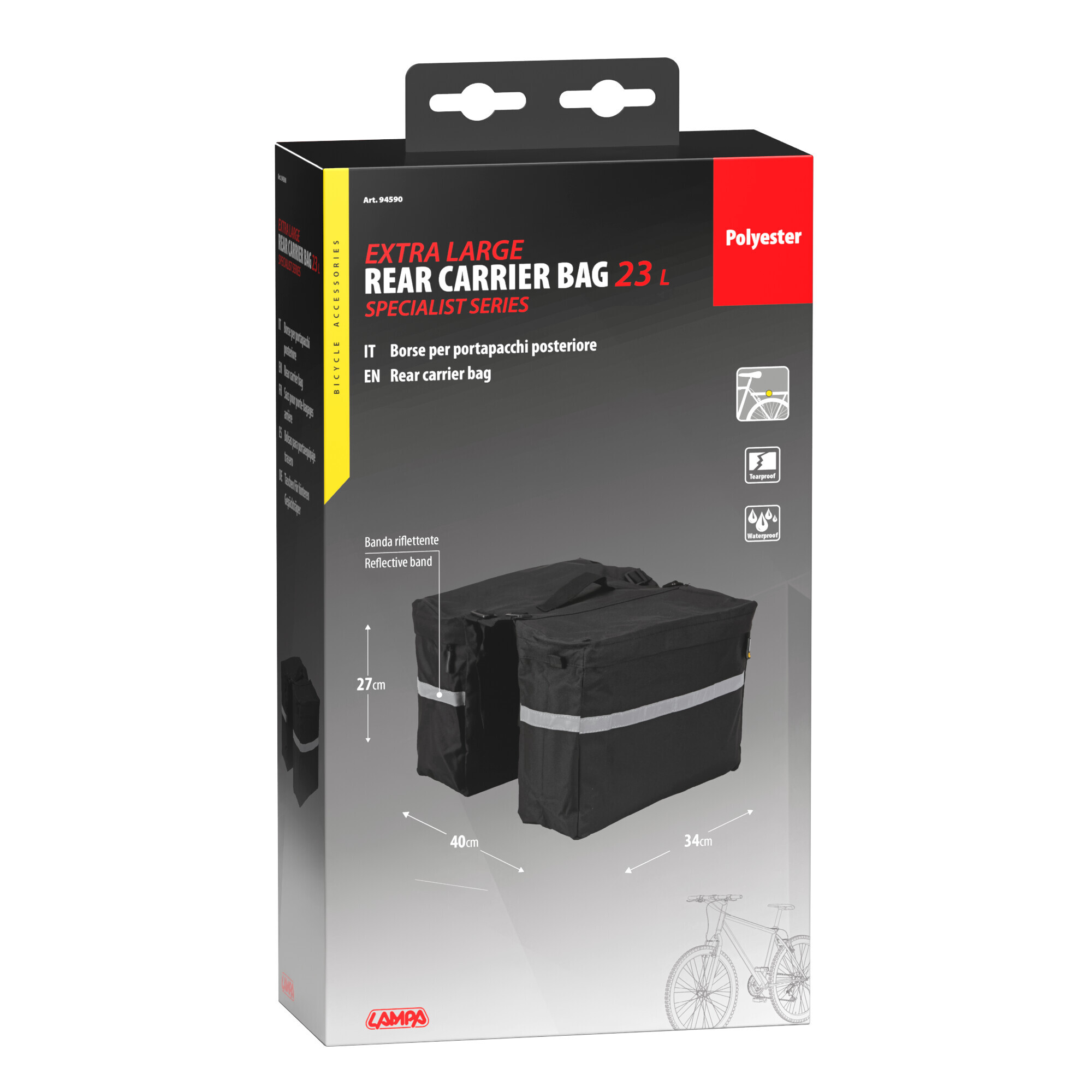 Extra Large, borse per portapacchi posteriore - 23 L - immagine 2