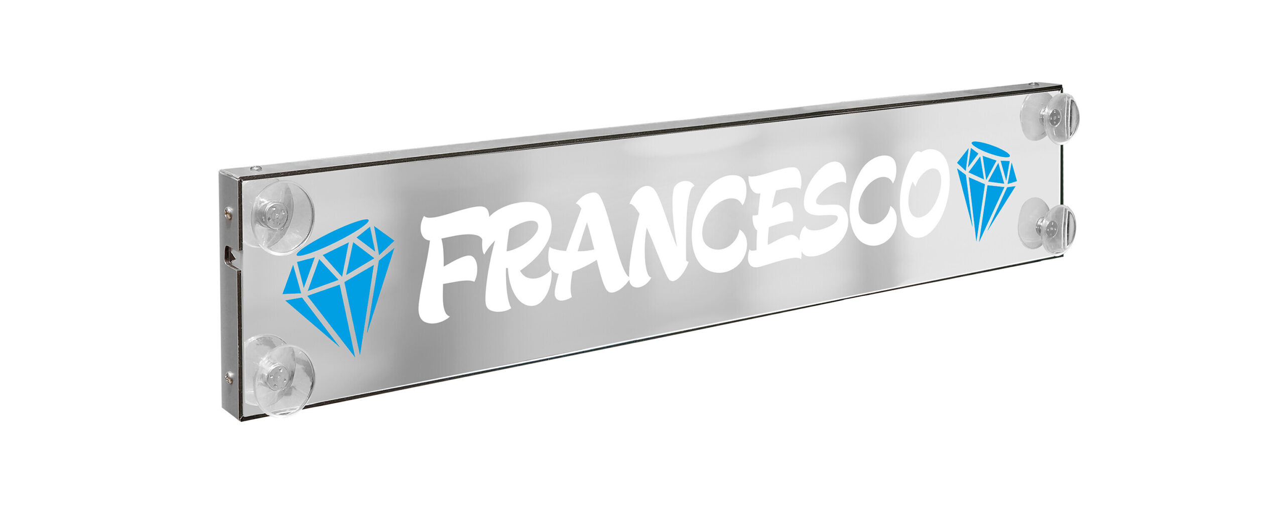 Laser Mono, tabella personalizzabile a Led, 12/24V - 75x13,5 cm - 6-8 caratteri