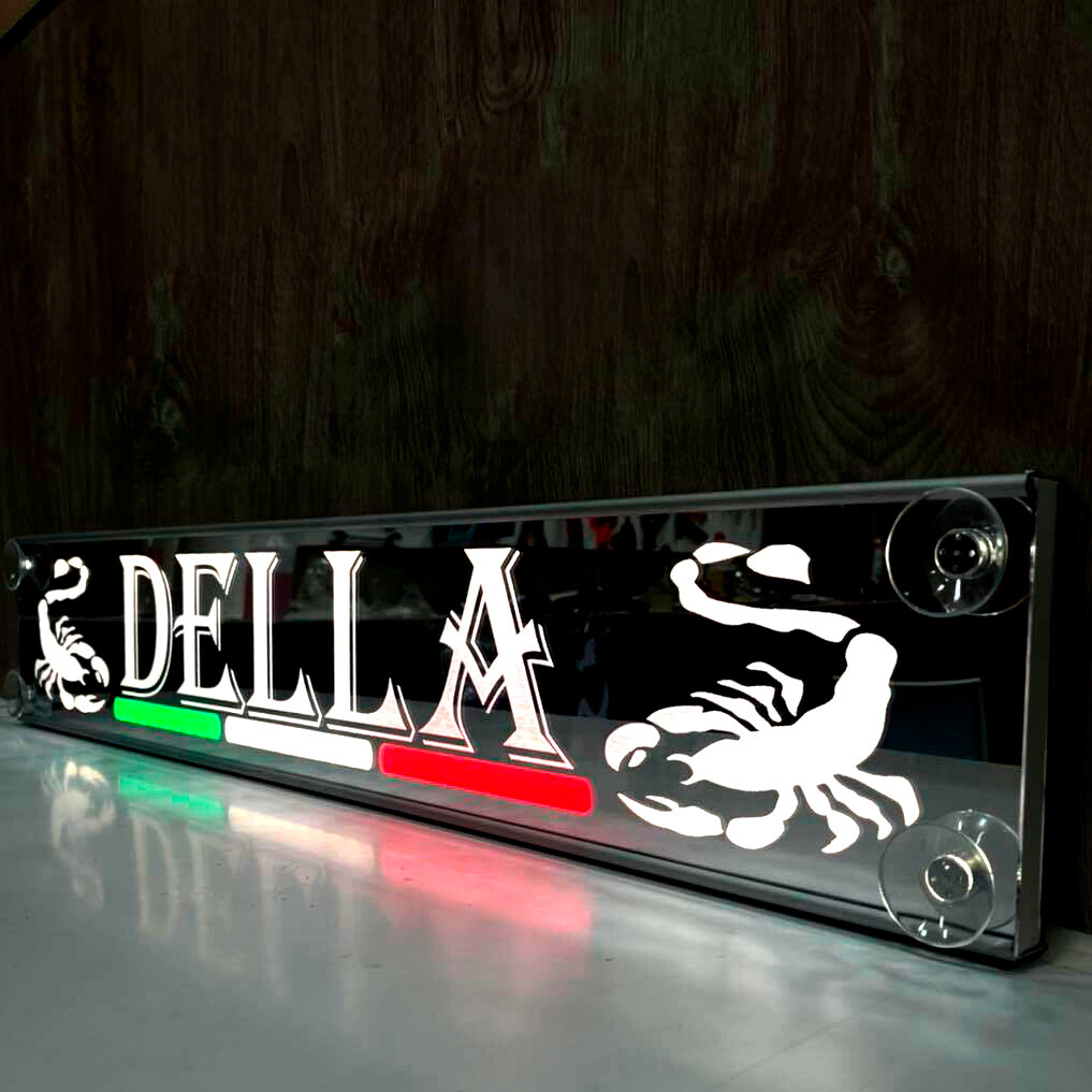 Laser Mono Flag, tabella personalizzabile a Led, 12/24V - 75x13,5 cm - 6-8 caratteri - immagine 4