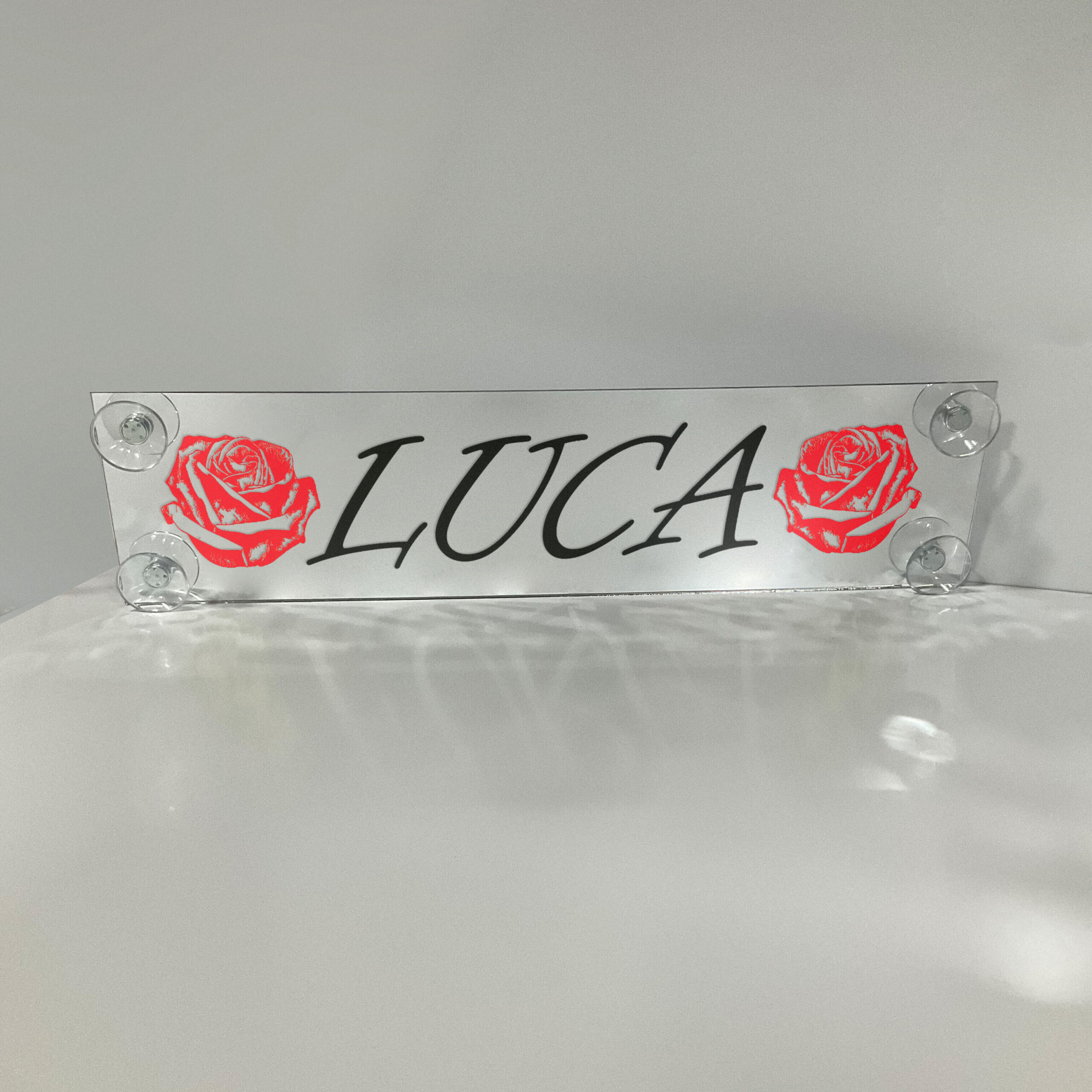 Mirror-UV, tabella personalizzabile - 50x13,5 cm - 4-5 caratteri - immagine 2