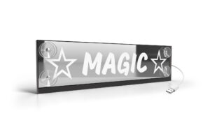 Led Rgb Mirror Drive, tabella personalizzabile a Led, USB - 120x13,5 cm - 12-16 caratteri