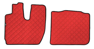 Coppia tappeti in Skeentex - Rosso - compatibile per Iveco S-Way (10/19>05/24)