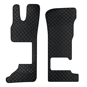 Coppia tappeti in Skeentex - Nero - compatibile per Daf XG (06/21>) sedile pass. pieghevole - Daf XG+ (06/21>) sedile pass. pieghevole