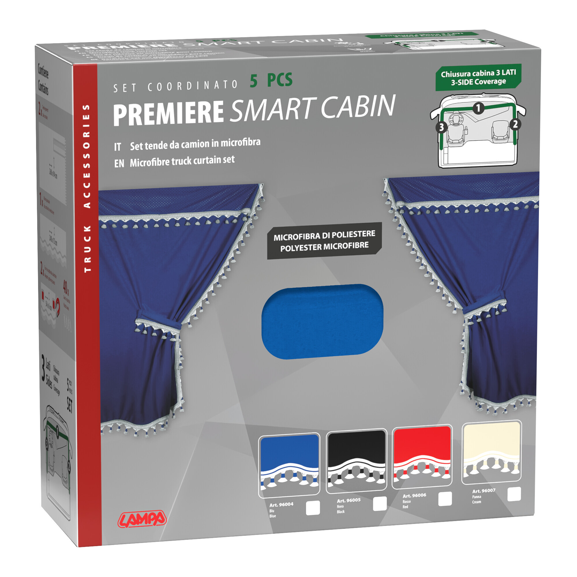 Premiere smart cabin, set tende microfibra per camion - Blu - immagine 3