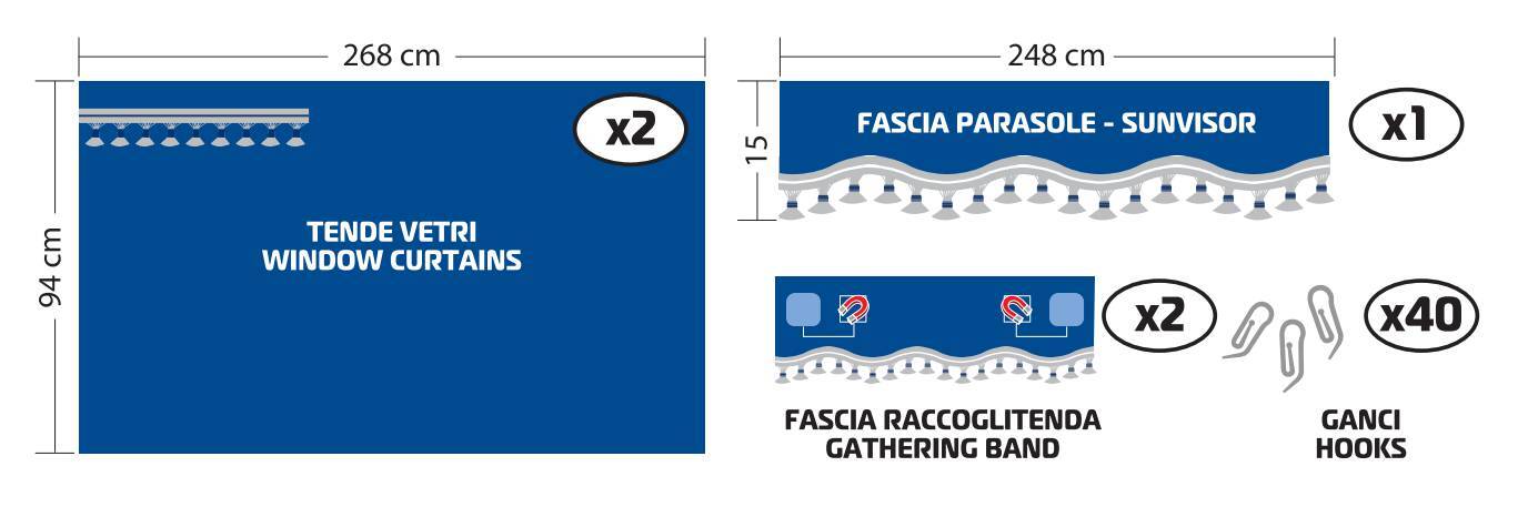 Premiere smart cabin, set tende microfibra per camion - Blu - immagine 4