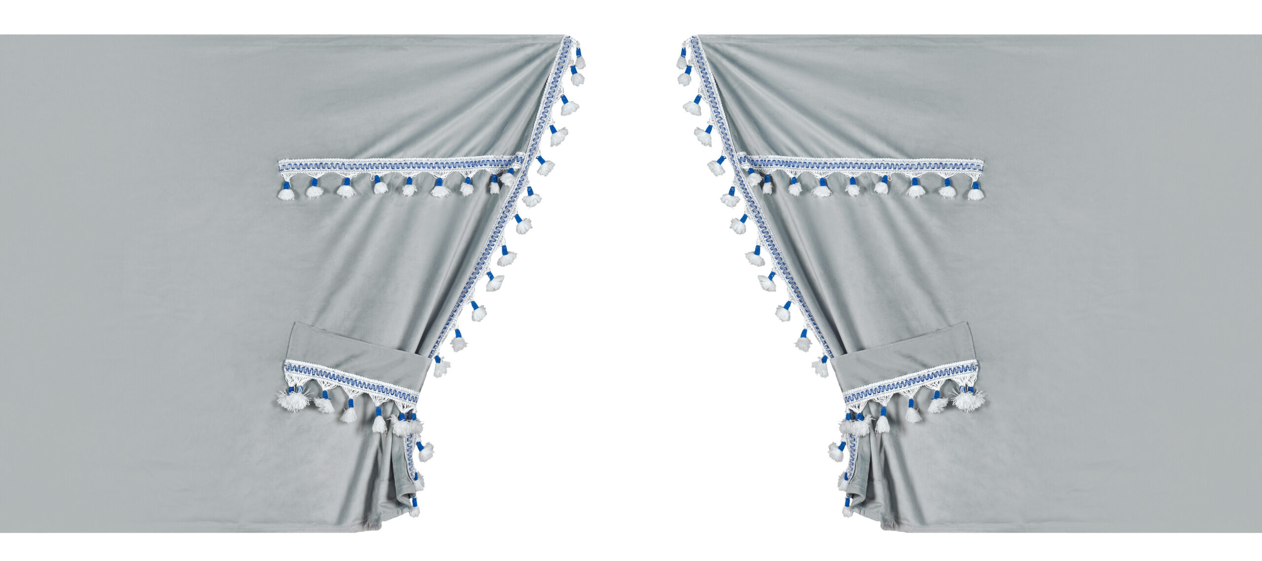 Luxury Smart, set tende in poliestere per camion - Argento/Blu