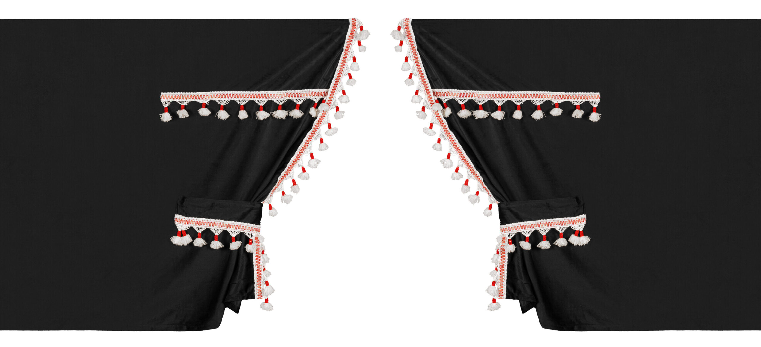 Luxury Smart, set tende in poliestere per camion - Nero/Rosso