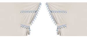 Luxury Smart, set tende in poliestere per camion - Panna/Blu