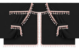 Luxury Pro-Cabin, set tende in poliestere per camion - Nero/Rosso