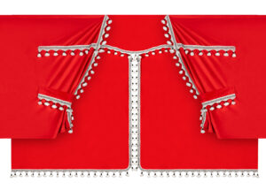 Luxury Pro-Cabin, set tende in poliestere per camion - Rosso/Nero