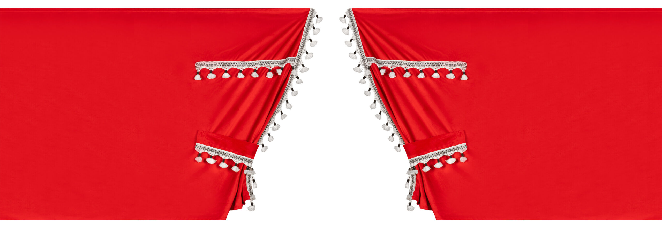 Luxury Pro-Cabin, set tende in poliestere per camion - Rosso/Nero - immagine 3