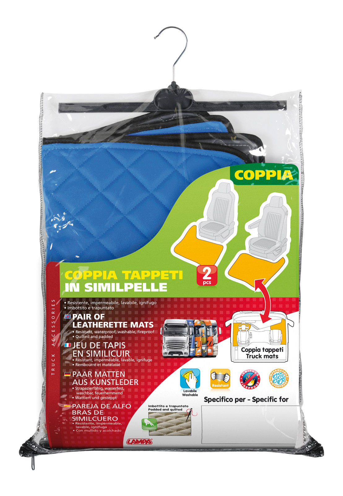 Coppia tappeti in Skeentex - Blu - compatibile per Daf XF 105 (02/04>12/14) - immagine 4