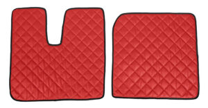 Coppia tappeti in Skeentex - Rosso - compatibile per Man TGX (09/07>12/16)