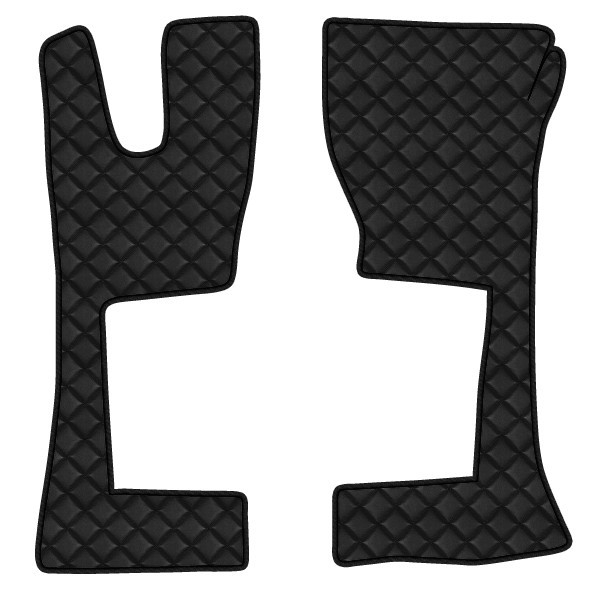 Coppia tappeti in Skeentex - Nero - compatibile per Mercedes Actros MP4 (09/11>09/19) cabina stretta, tunnel - Mercedes Actros MP5 (10/19>) cabina stretta, tunnel - Mercedes Actros MP5 L (11/21>) cabina stretta, tunnel