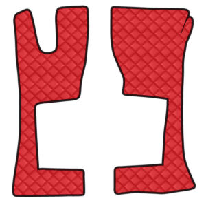 Coppia tappeti in Skeentex - Rosso - compatibile per Mercedes Actros MP4 (09/11>09/19) cabina stretta, tunnel - Mercedes Actros MP5 (10/19>) cabina stretta, tunnel - Mercedes Actros MP5 L (11/21>) cabina stretta, tunnel