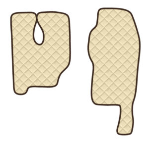 Coppia tappeti in Skeentex - Panna - compatibile per Mercedes Actros MP3 (06/08>12/13) tunnel alto