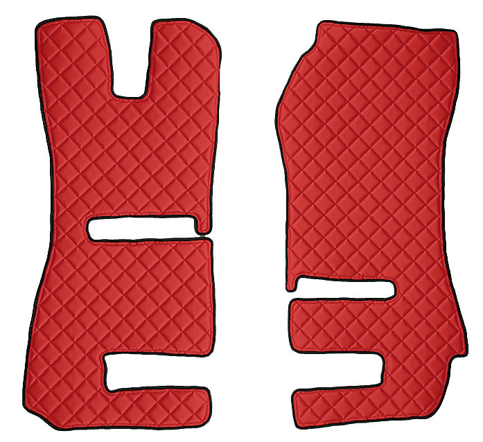 Coppia tappeti in Skeentex - Rosso - compatibile per Scania R Serie 6 - Streamline (01/15>12/17) sedili Recaro, sedile pass. pieghevole - Scania R Serie 6 - Streamline (09/13>12/14) sedili Recaro, sedile pass. pieghevole