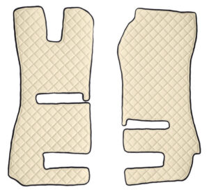 Coppia tappeti in Skeentex - Panna - compatibile per Scania R Serie 6 - Streamline (01/15>12/17) sedili Recaro, sedile pass. pieghevole - Scania R Serie 6 - Streamline (09/13>12/14) sedili Recaro, sedile pass. pieghevole