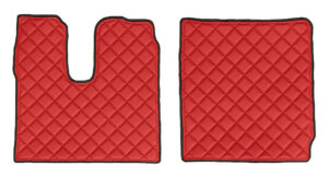 Coppia tappeti in Skeentex - Rosso - compatibile per Man TGX (01/17>)