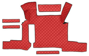 Tappeto centrale in Skeentex - Rosso - compatibile per Man TGX (01/17>06/20) manuale, 2 cassetti
