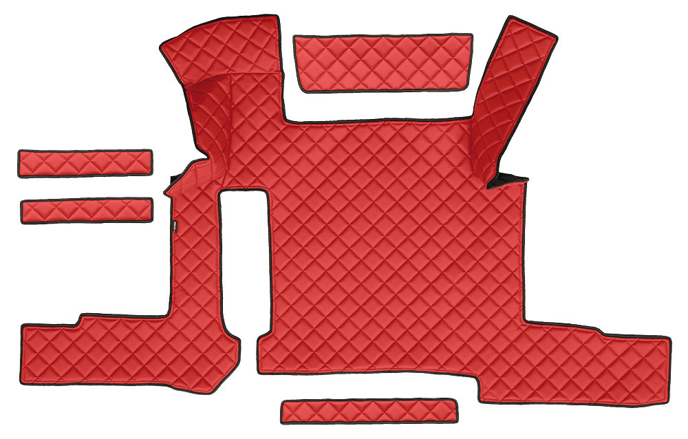 Tappeto centrale in Skeentex - Rosso - compatibile per Man TGX (01/17>06/20) manuale, 2 cassetti