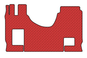 Tappeto unico in Skeentex - Rosso - compatibile per Mercedes Actros MP4 (09/11>09/19) cabina larga, no tunnel, sedile pass. pieghevole - Mercedes Actros MP5 (10/19>) cabina larga, no tunnel, sedile pass. pieghevole - Mercedes Actros MP5 L (11/21>) cabina larga, no tunnel, sedile pass. pieghevole
