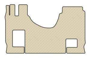 Tappeto unico in Skeentex - Panna - compatibile per Mercedes Actros MP4 (09/11>09/19) cabina larga, no tunnel, sedile pass. pieghevole - Mercedes Actros MP5 (10/19>) cabina larga, no tunnel, sedile pass. pieghevole - Mercedes Actros MP5 L (11/21>) cabina larga, no tunnel, sedile pass. pieghevole