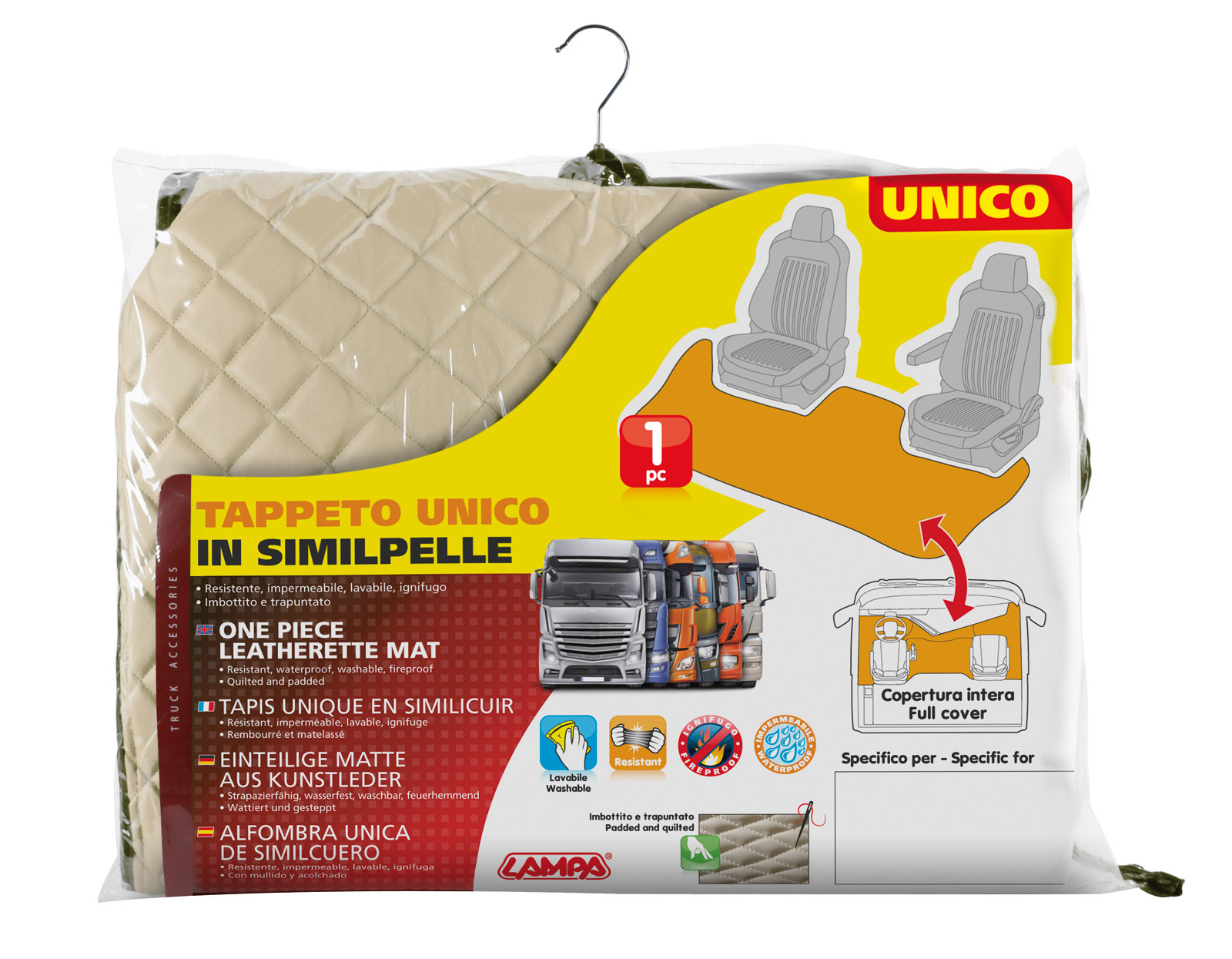 Tappeto unico in Skeentex - Panna - compatibile per Renault T (06/13>) no tunnel - immagine 2