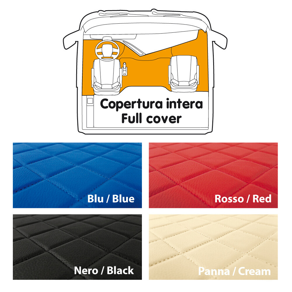 Tappeto unico in Skeentex - Blu - compatibile per Mercedes Actros MP2 (04/03>12/08) no tunnel, sedile fisso - Mercedes Actros MP3 (06/08>12/13) no tunnel, sedile fisso - immagine 2