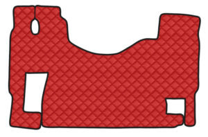 Tappeto unico in Skeentex - Rosso - compatibile per Mercedes Actros MP2 (04/03>12/08) no tunnel, sedile fisso - Mercedes Actros MP3 (06/08>12/13) no tunnel, sedile fisso