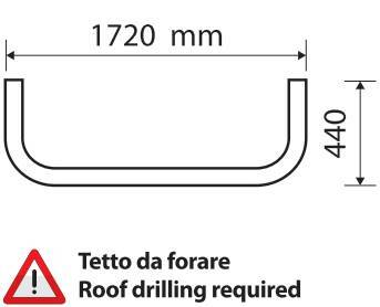 Barra portafari per tetto - Type 2 - compatibile per Daf XF 105 (02/04>12/14) SuperSpace - Daf XF 106 (10/12>05/21) SuperSpace - immagine 4
