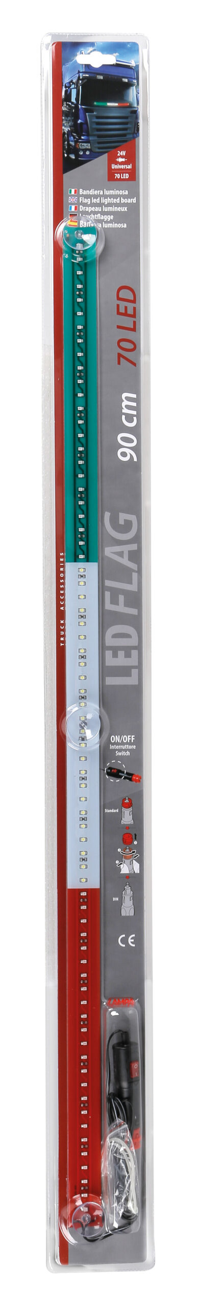 Bandiera luminosa 90 cm, 72 Led, 24V - Italia - immagine 3