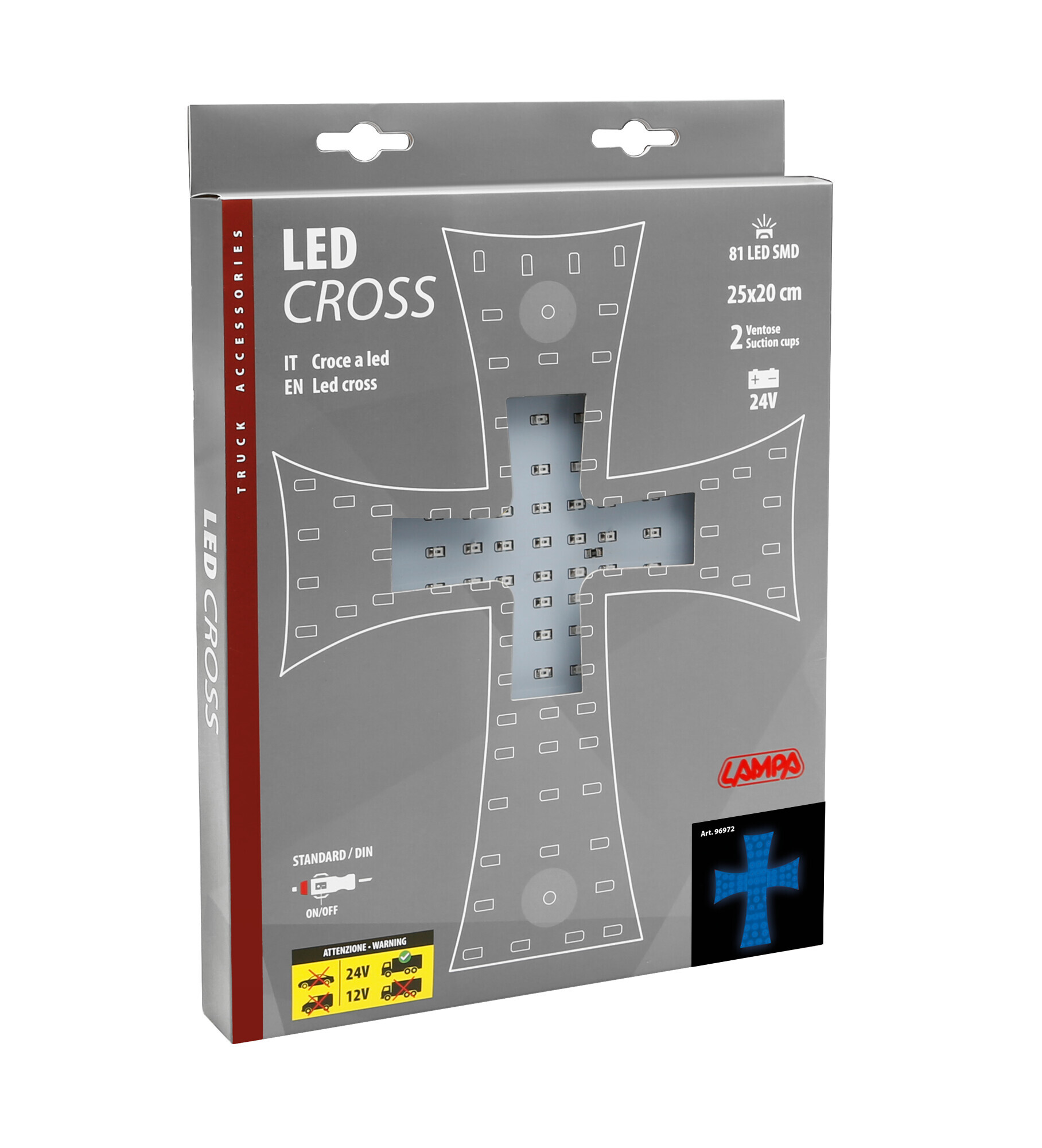 Croce a Led 24V - Blu - immagine 2